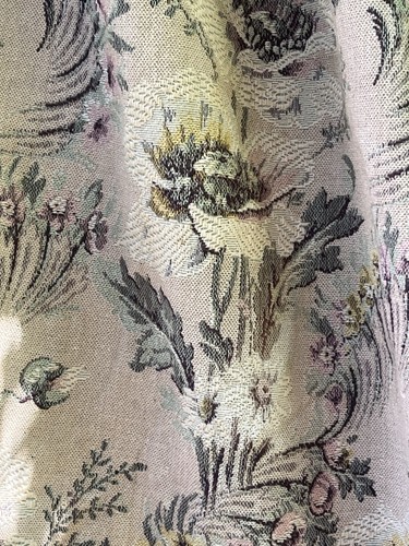 Ancien rideau pavots rose - pavots,